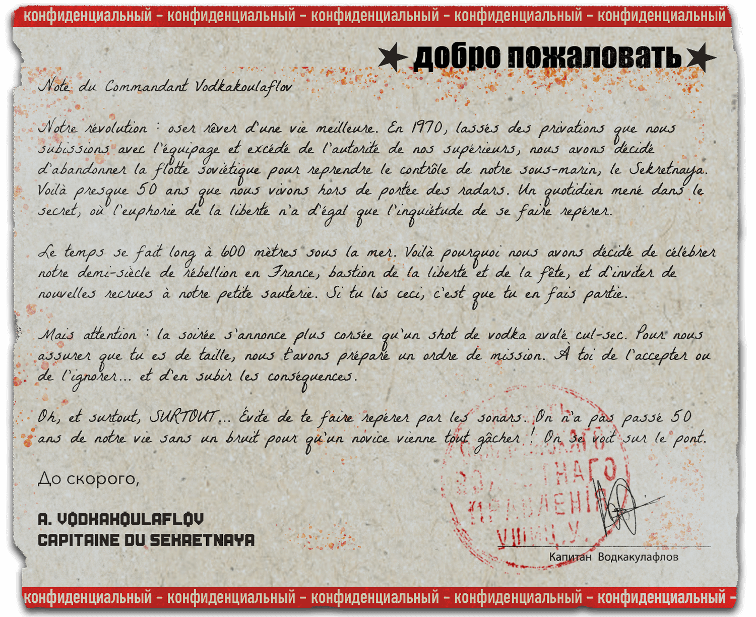 Note - Club Soviétique, Bar Sous-Marin de la Guerre Froide - Paris